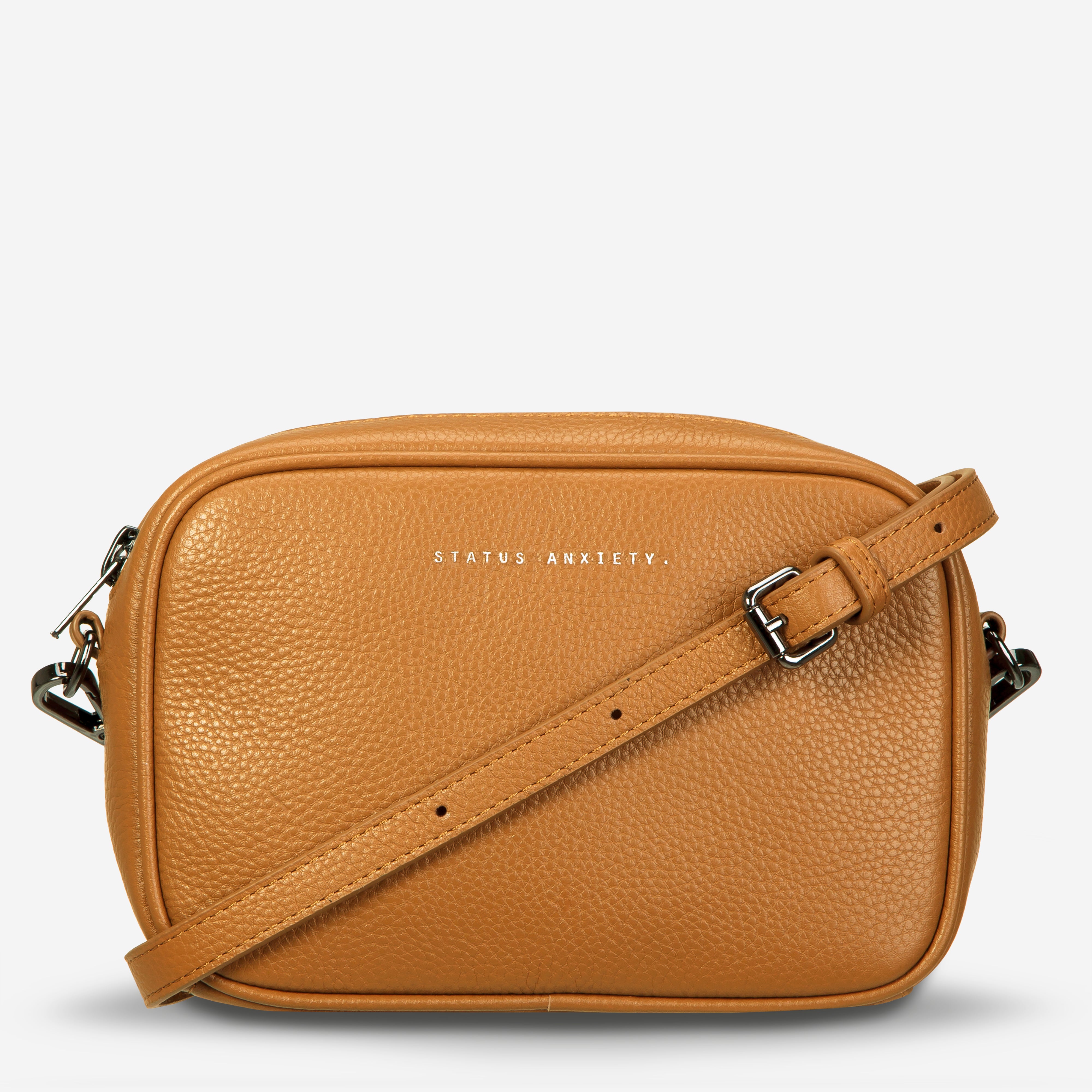 Plunder Women s Tan Leather Crossbody Bag Status Anxiety