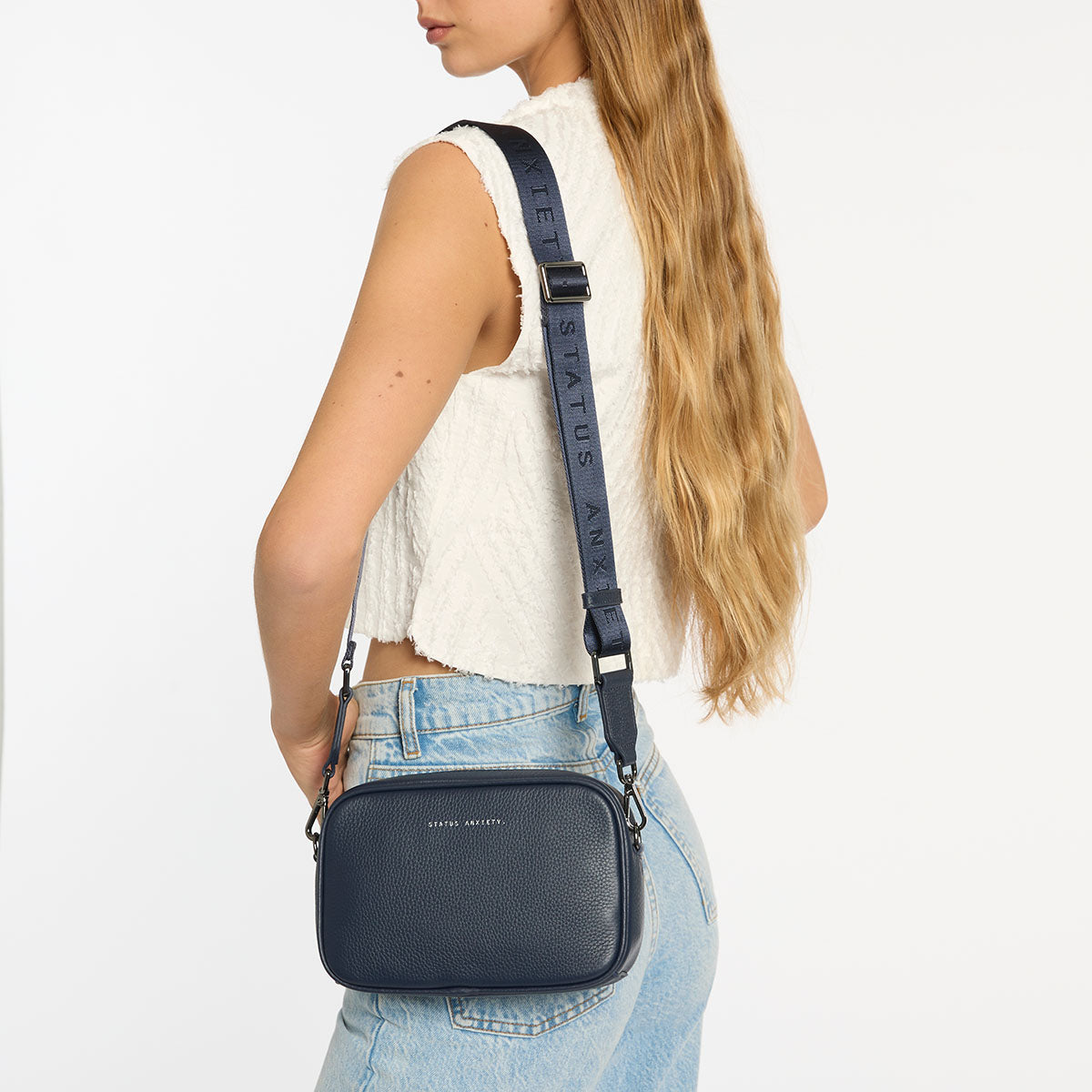 Status Anxiety Midnight Blue Web Strap for Bags