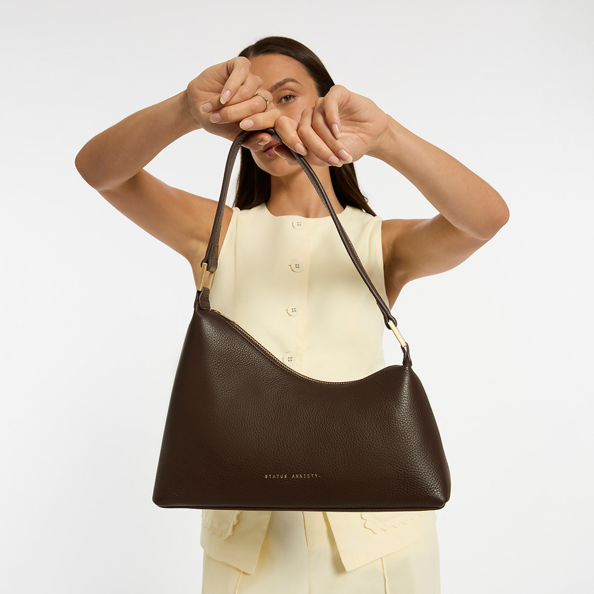 Status Anxiety Reverie Women's Leather Shoulder Bag Cocoa/Gold