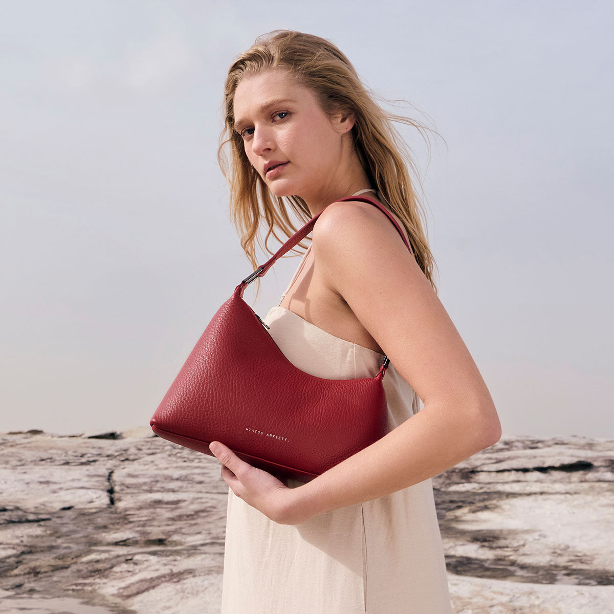 Status Anxiety Reverie Women's Leather Shoulder Bag Rouge
