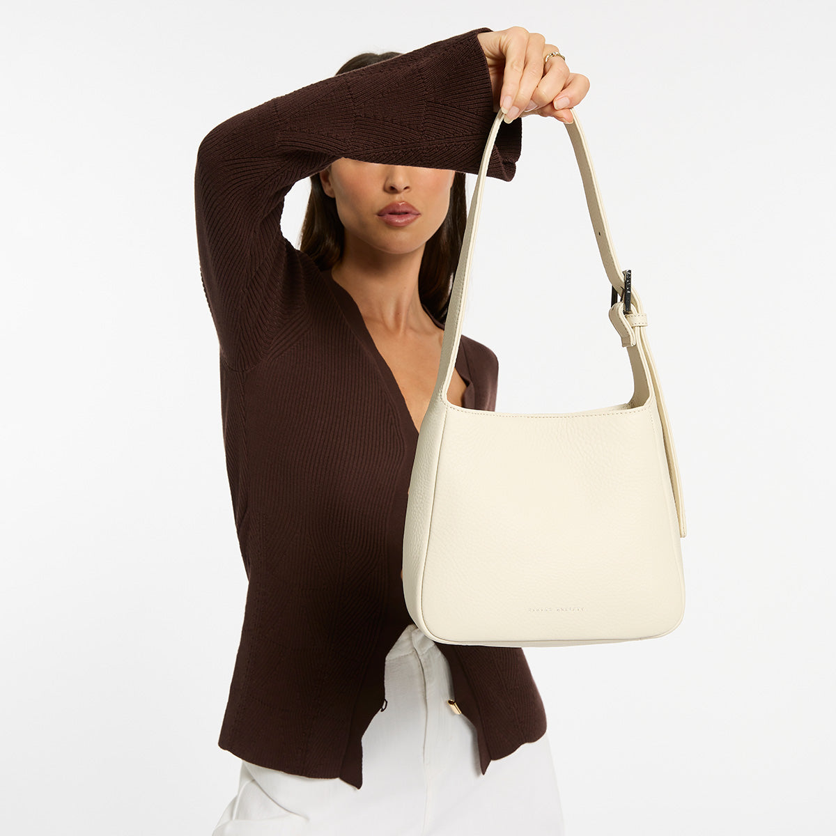 Status Anxiety Slipping Away Women's Leather Bag Chalk