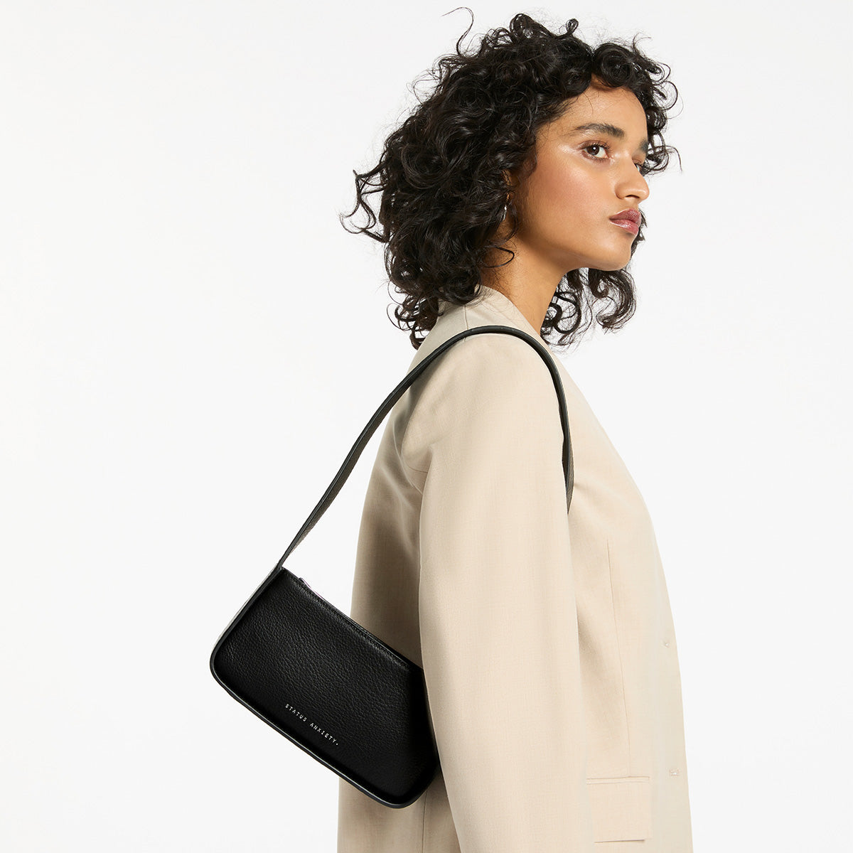 Status Anxiety State Of Mind Women's Leather Bag Black
