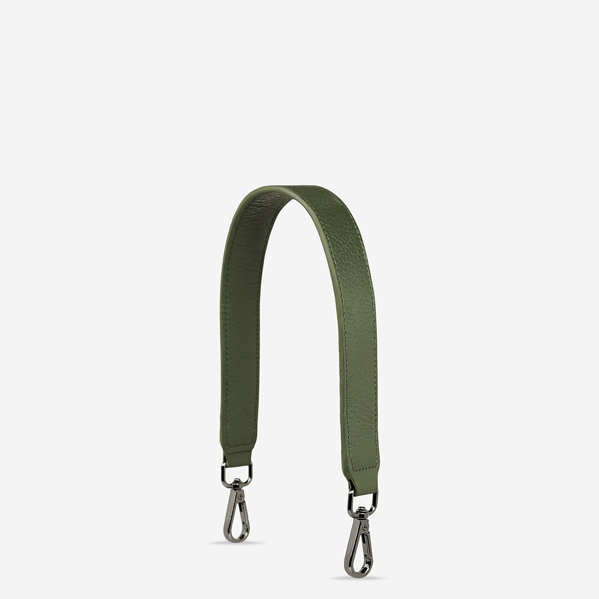Short Khaki Leather Strap For Bags Status Anxiety