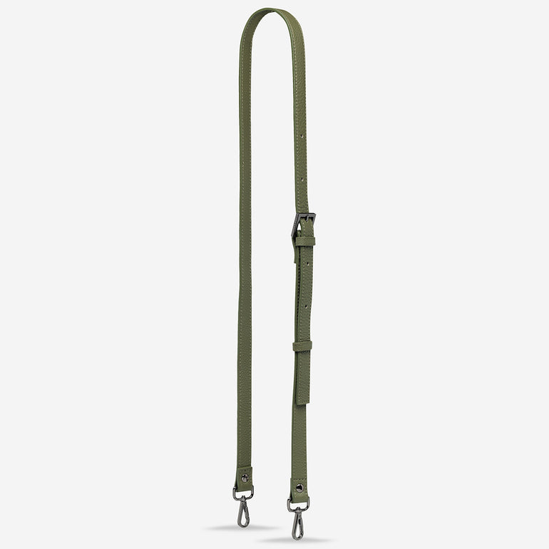 Status Anxiety Khaki Thin Leather Strap for Bags 