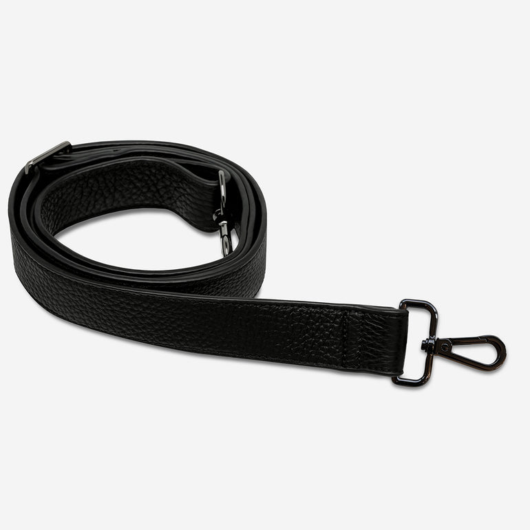 Status Anxiety Black Wide Leather Strap for Bags 