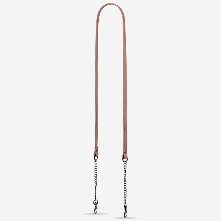 Status Anxiety Dusty Rose Leather Strap with Chain for Bags