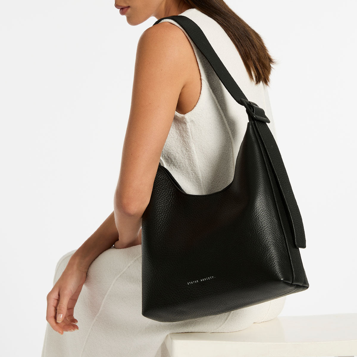 Status Anxiety Take You Higher Women's Leather Tote Bag Black