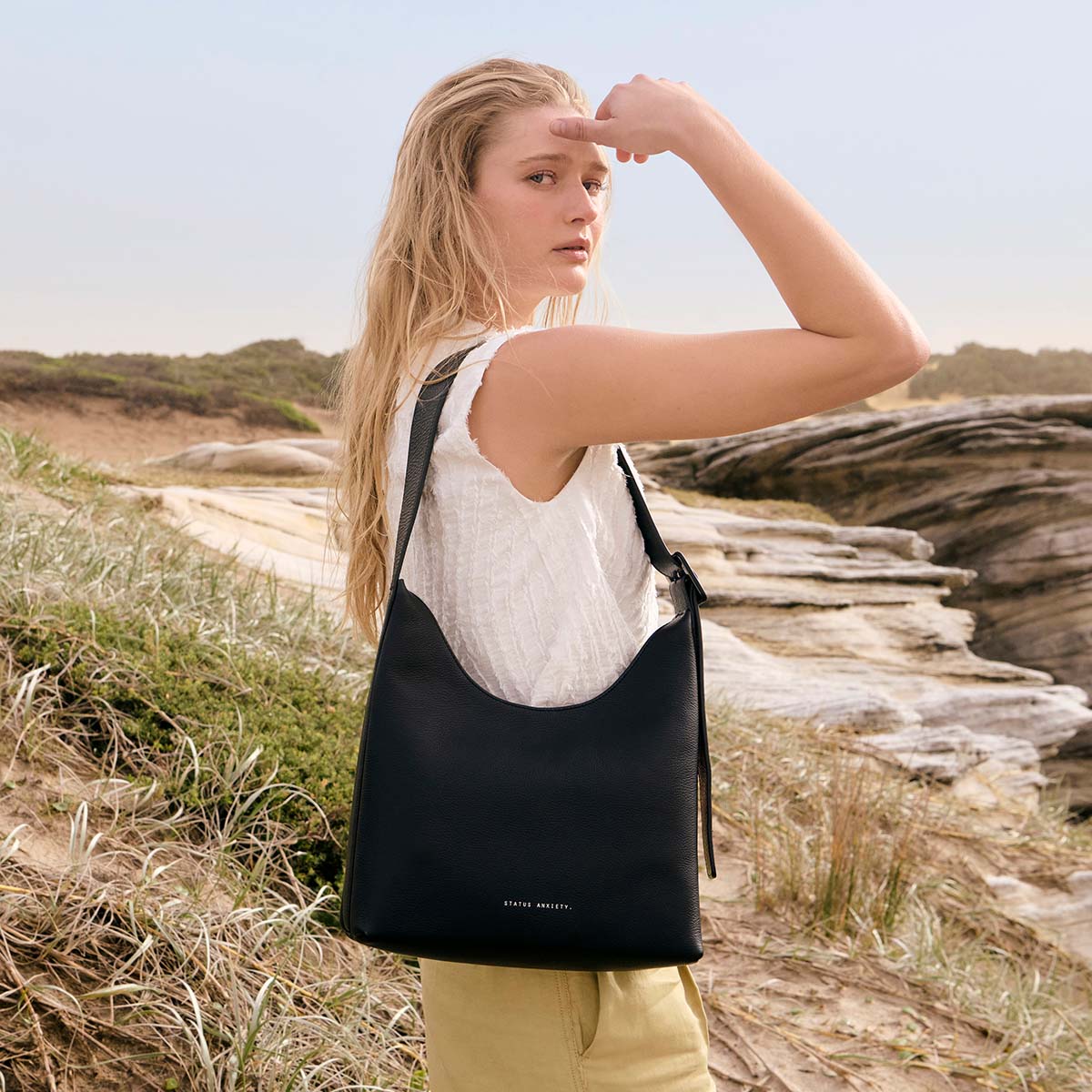 Status Anxiety Take You Higher Women's Leather Tote Bag Black