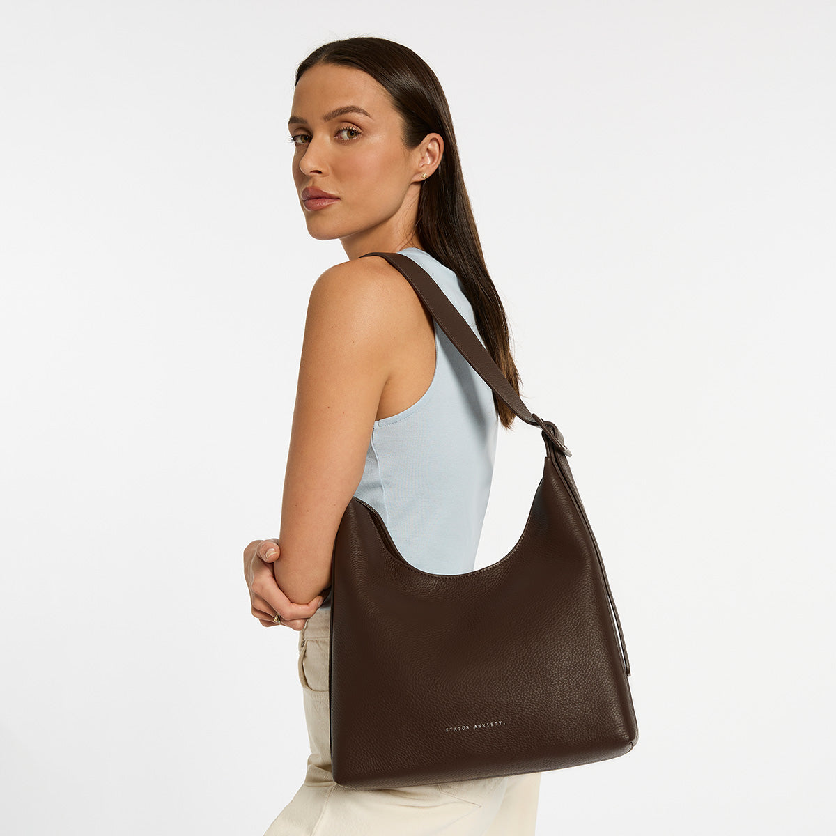 Status Anxiety Take You Higher Women's Leather Tote Bag Cocoa