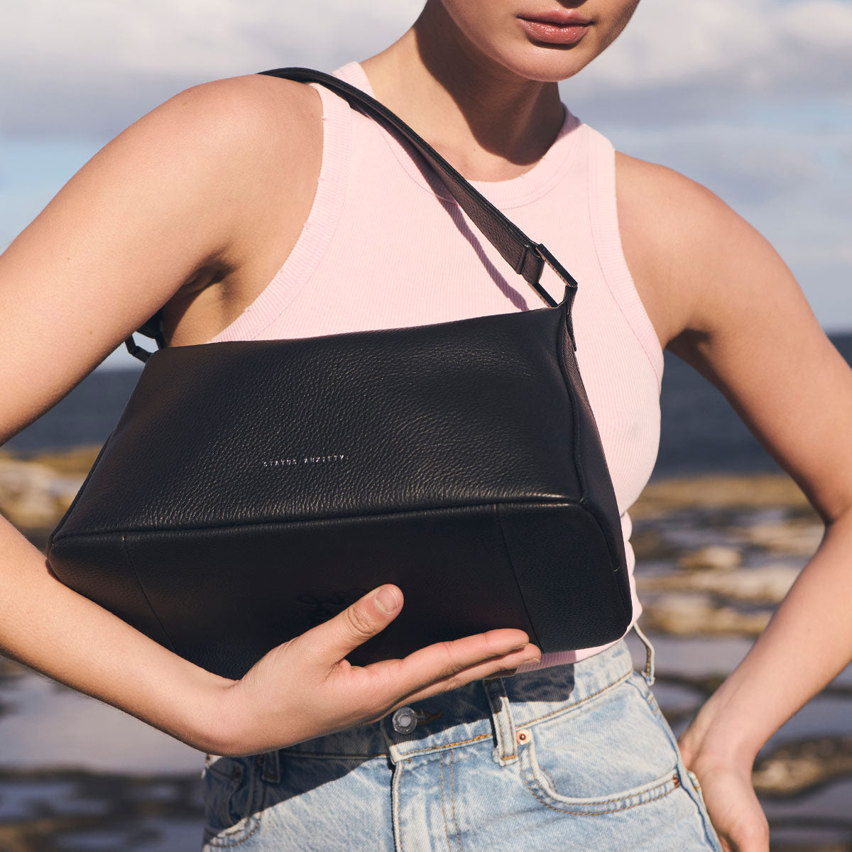 Status Anxiety Think Twice Women's Leather Bag Black