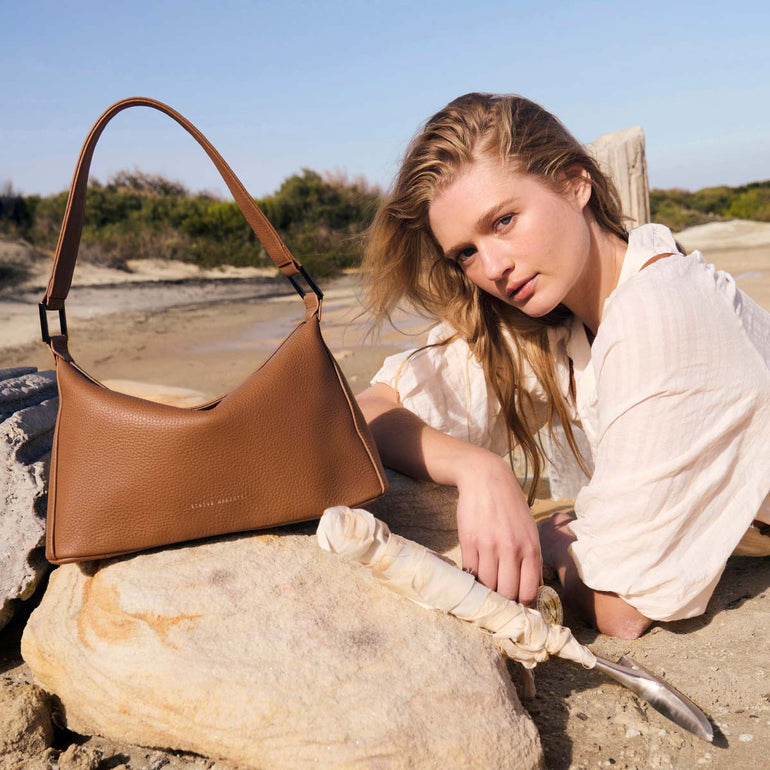 Status Anxiety Think Twice Women's Leather Bag Camel