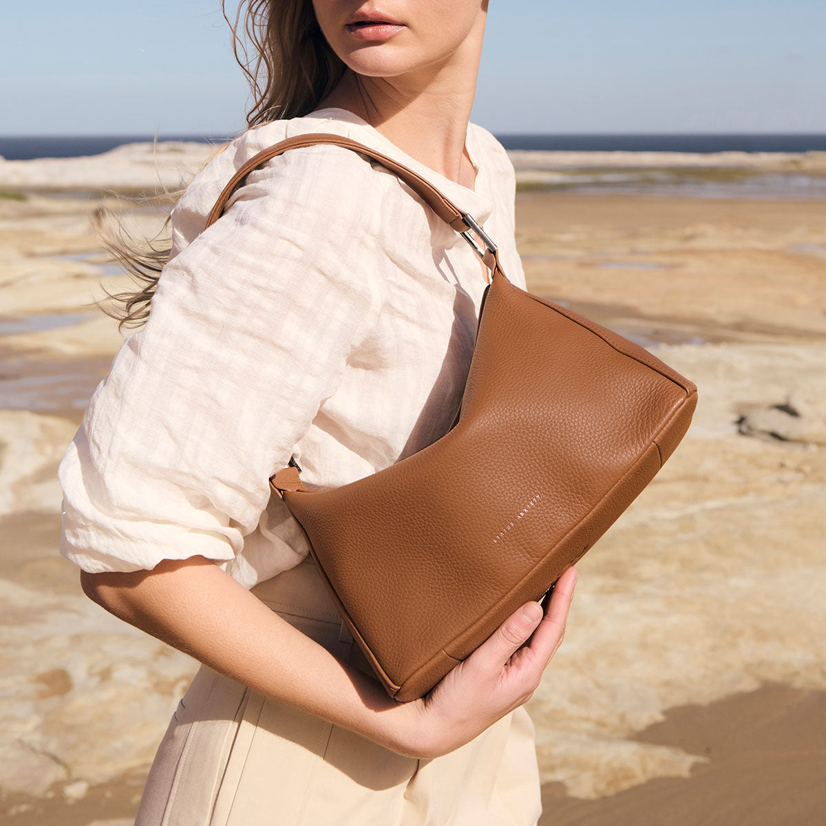 Status Anxiety Think Twice Women's Leather Bag Camel