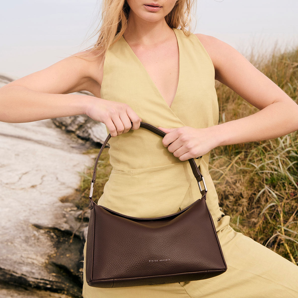Status Anxiety Think Twice Women's Leather Bag Cocoa