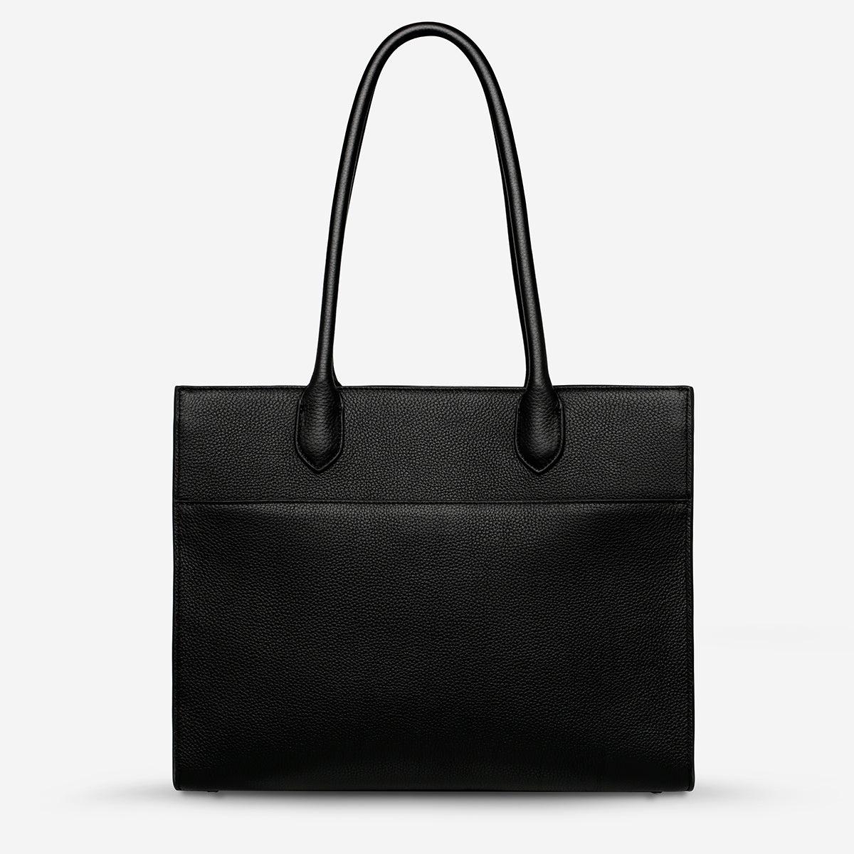 Status Anxiety Without Warning Leather Tote Bag Black