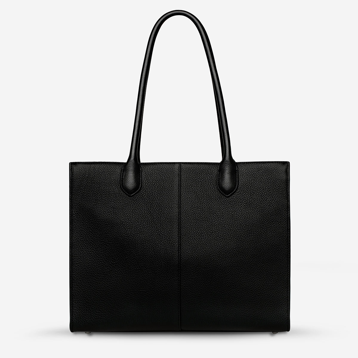 Status Anxiety Without Warning Leather Tote Bag Black