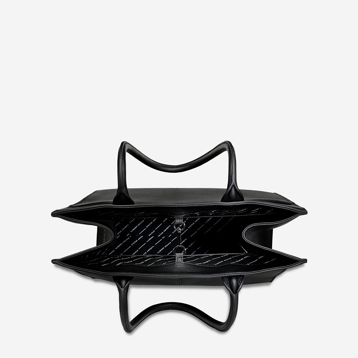 Status Anxiety Without Warning Leather Tote Bag Black