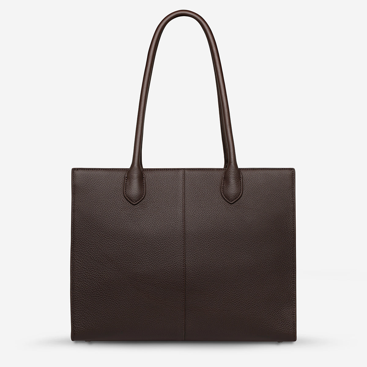 Status Anxiety Without Warning Leather Tote Bag Cocoa