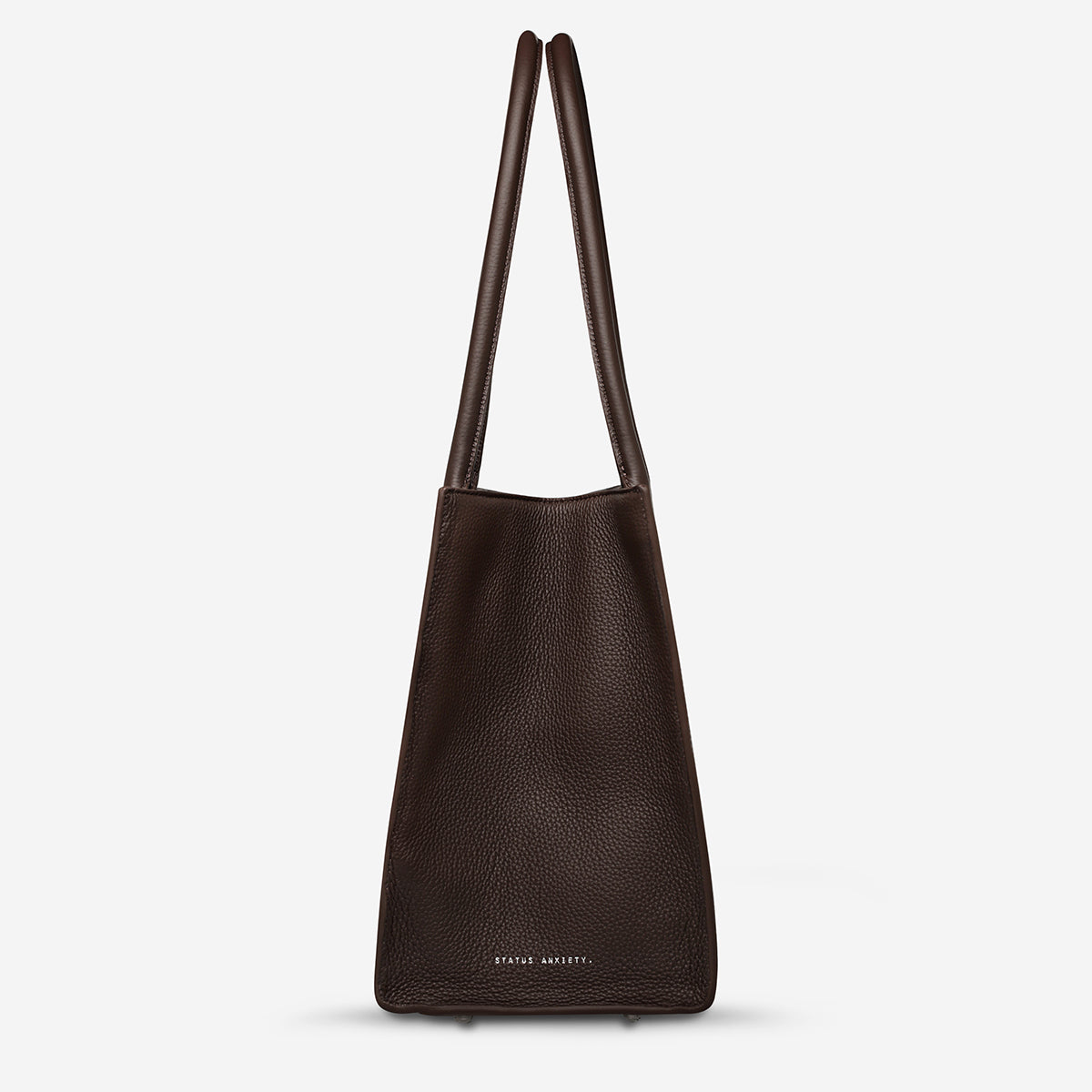 Status Anxiety Without Warning Leather Tote Bag Cocoa