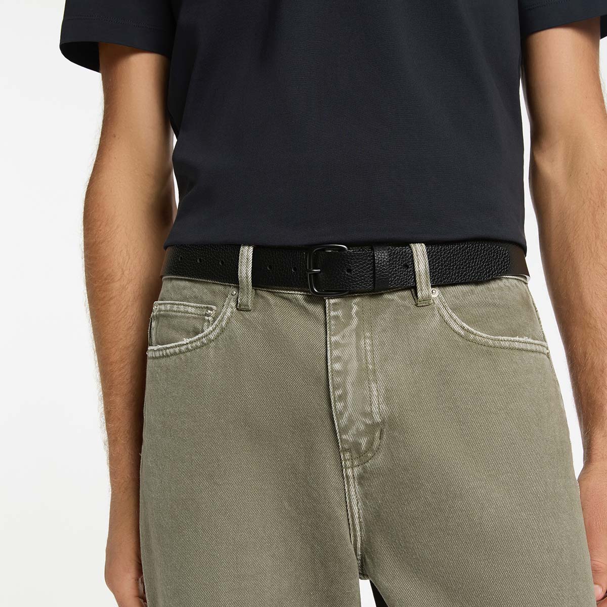 Status Anxiety Ease Up Unisex Leather Belt Black