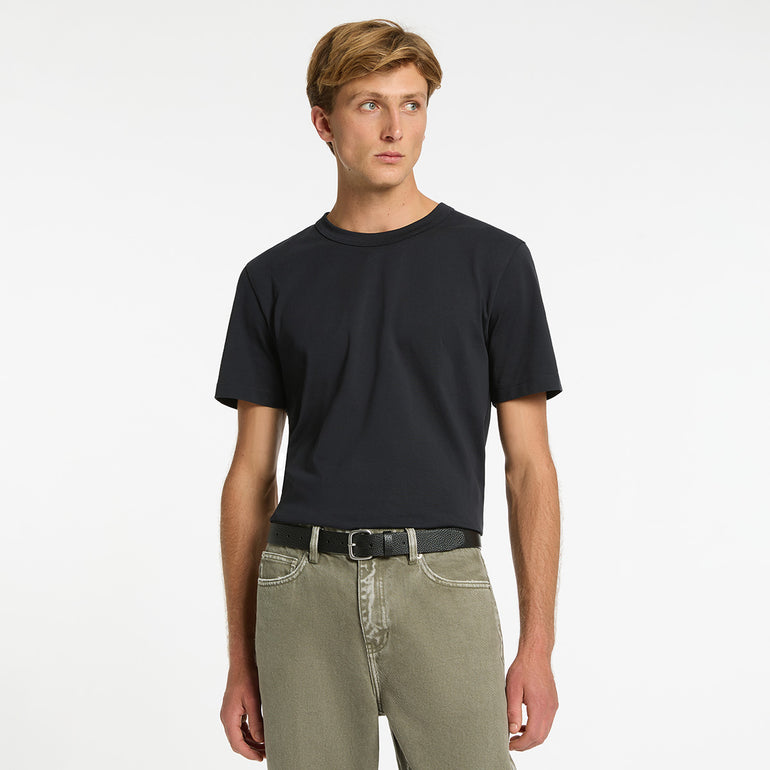 Status Anxiety Ease Up Unisex Leather Belt Black/Silver