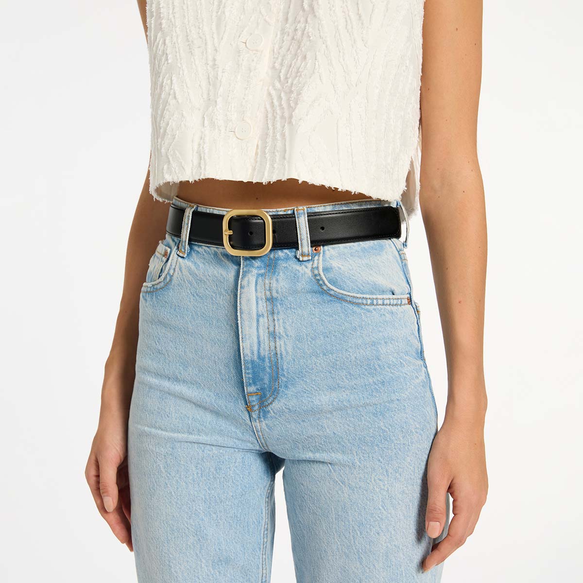 Status Anxiety Falling Quiet Women's Leather Belt Black/Gold