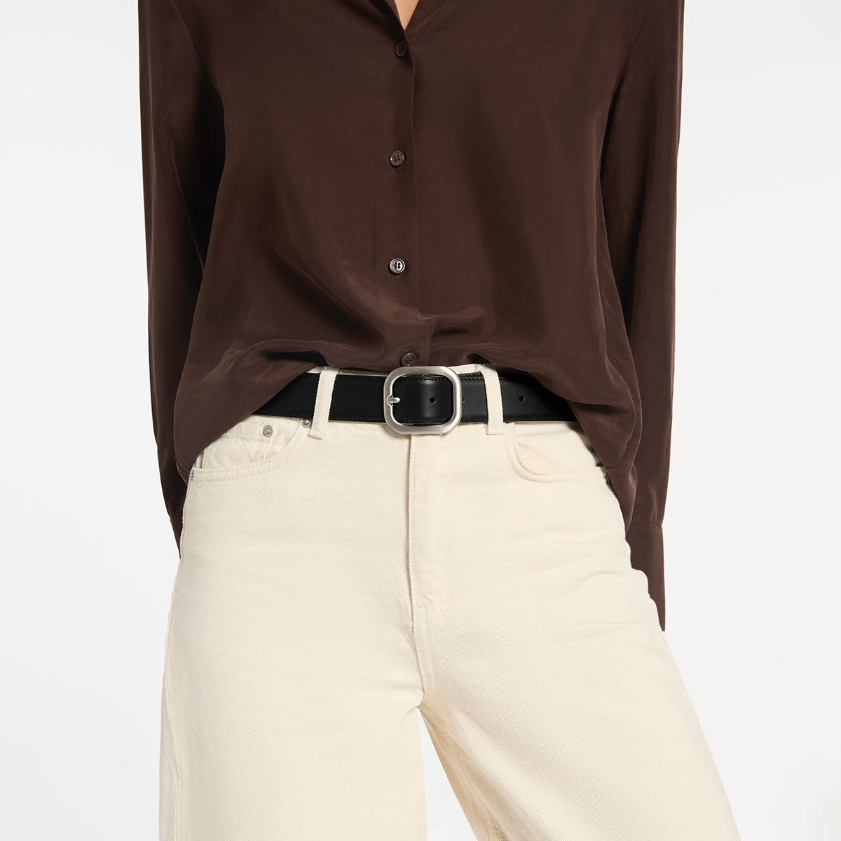 Status Anxiety Falling Quiet Women's Leather Belt Black/Silver