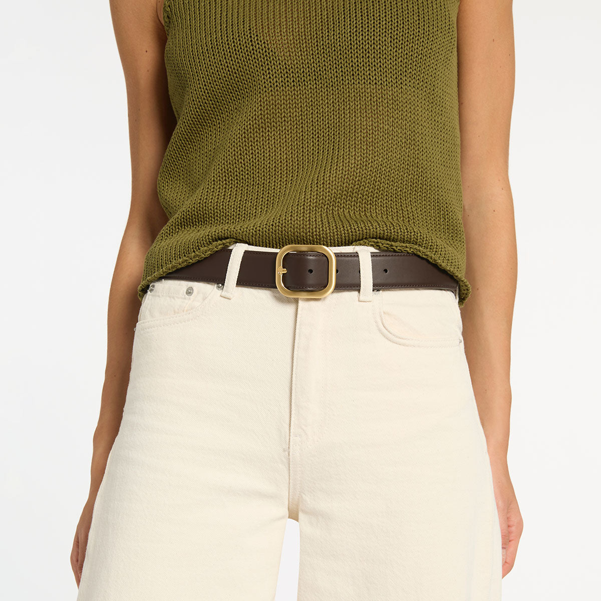 Status Anxiety Falling Quiet Women's Leather Belt Choc/Gold