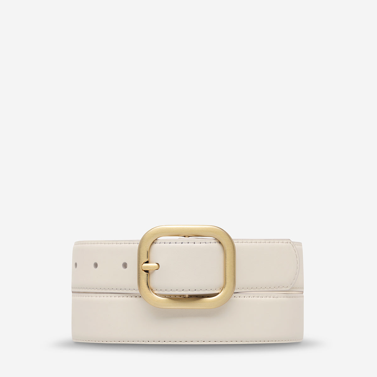 Status Anxiety Falling Quiet Women's Leather Belt Ivory/Gold