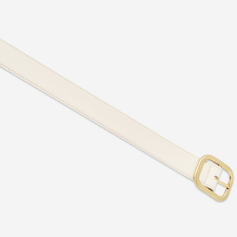 Status Anxiety Falling Quiet Women's Leather Belt Ivory/Gold