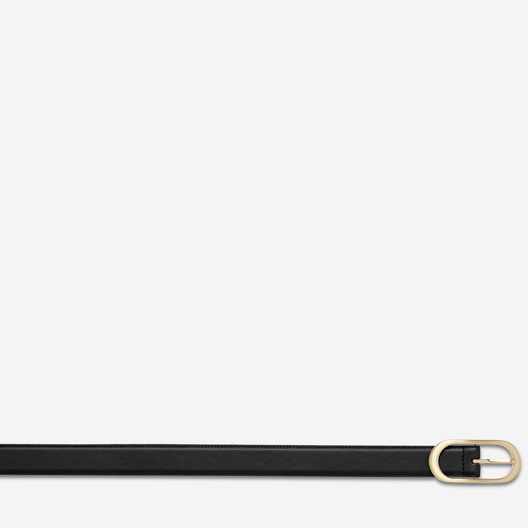 Status Anxiety Final Loop Women's Leather Belt Black/Gold
