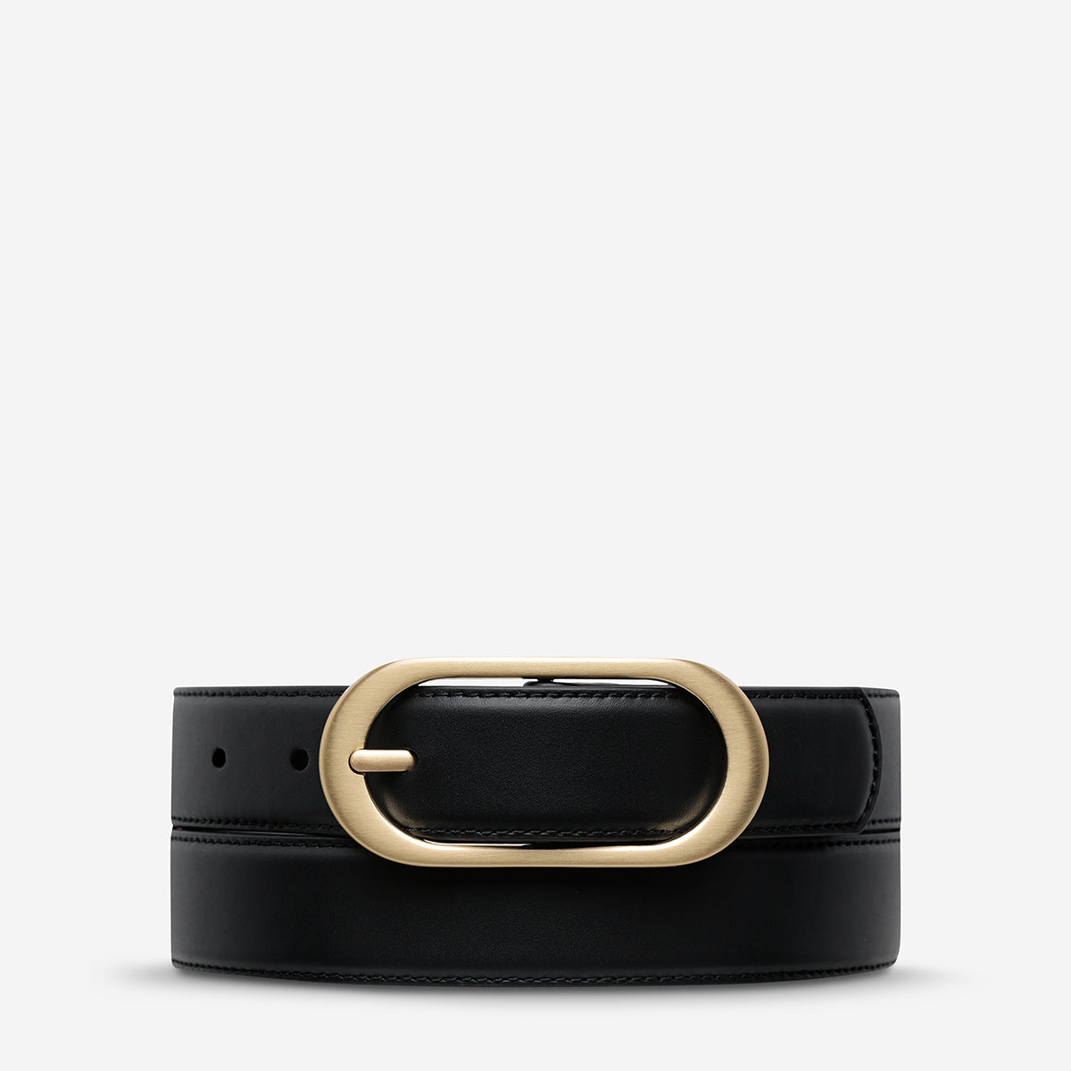 Status Anxiety Final Loop Women's Leather Belt Black/Gold