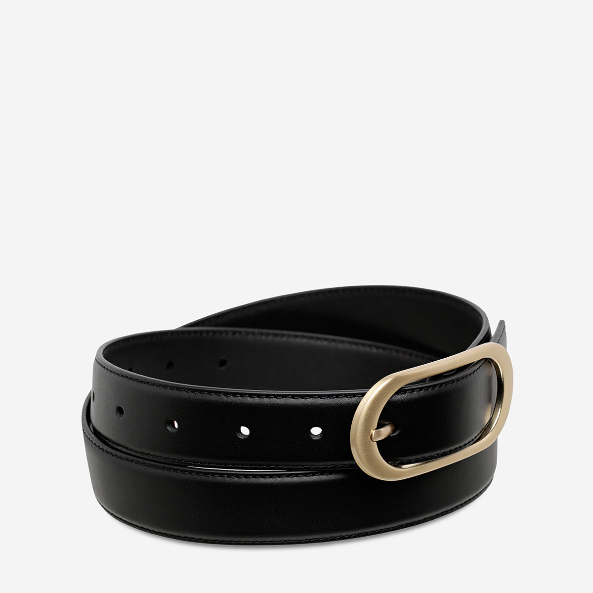 Status Anxiety Final Loop Women's Leather Belt Black/Gold