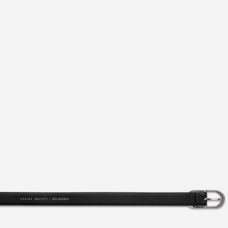 Status Anxiety Final Loop Women's Leather Belt Black/Silver