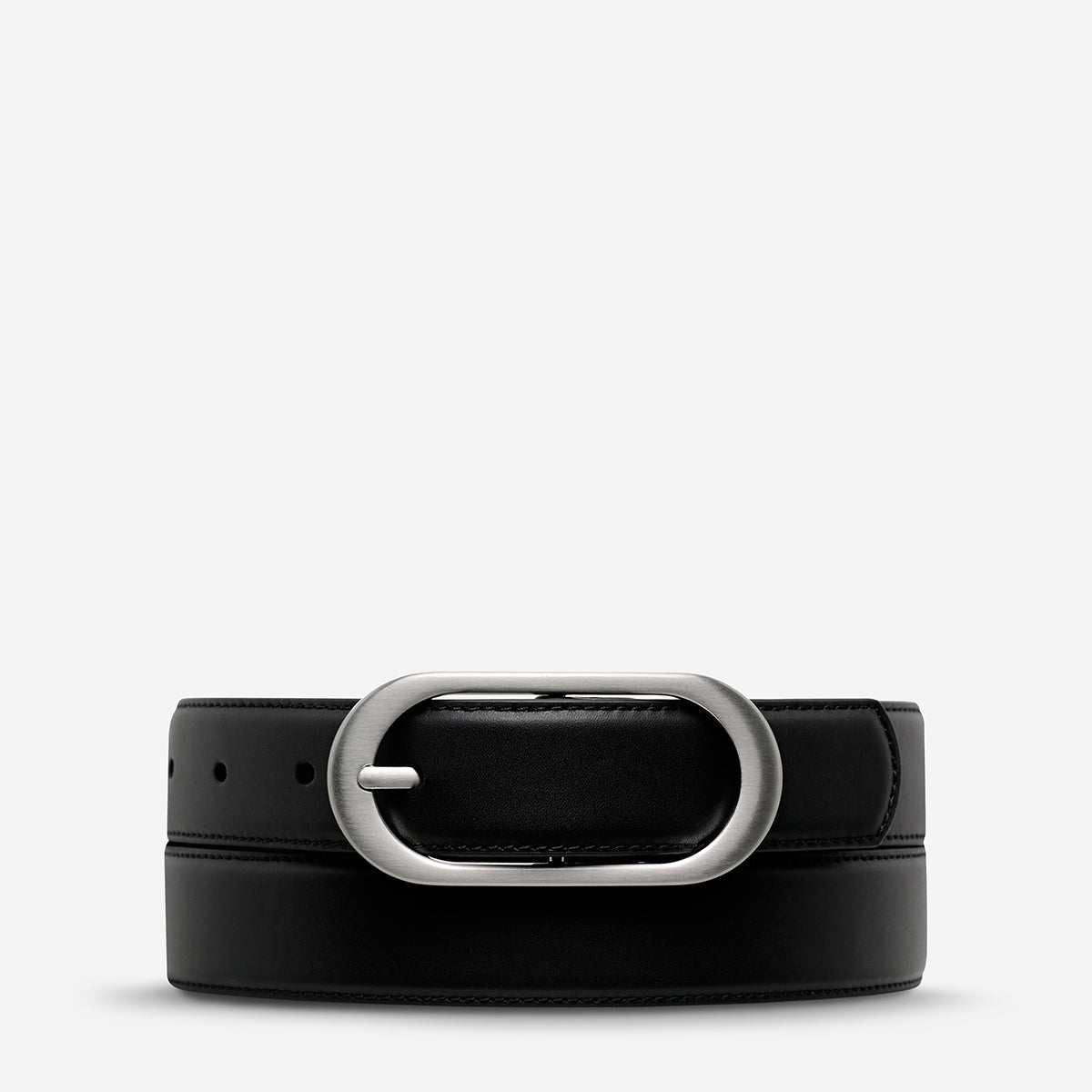 Status Anxiety Final Loop Women's Leather Belt Black/Silver