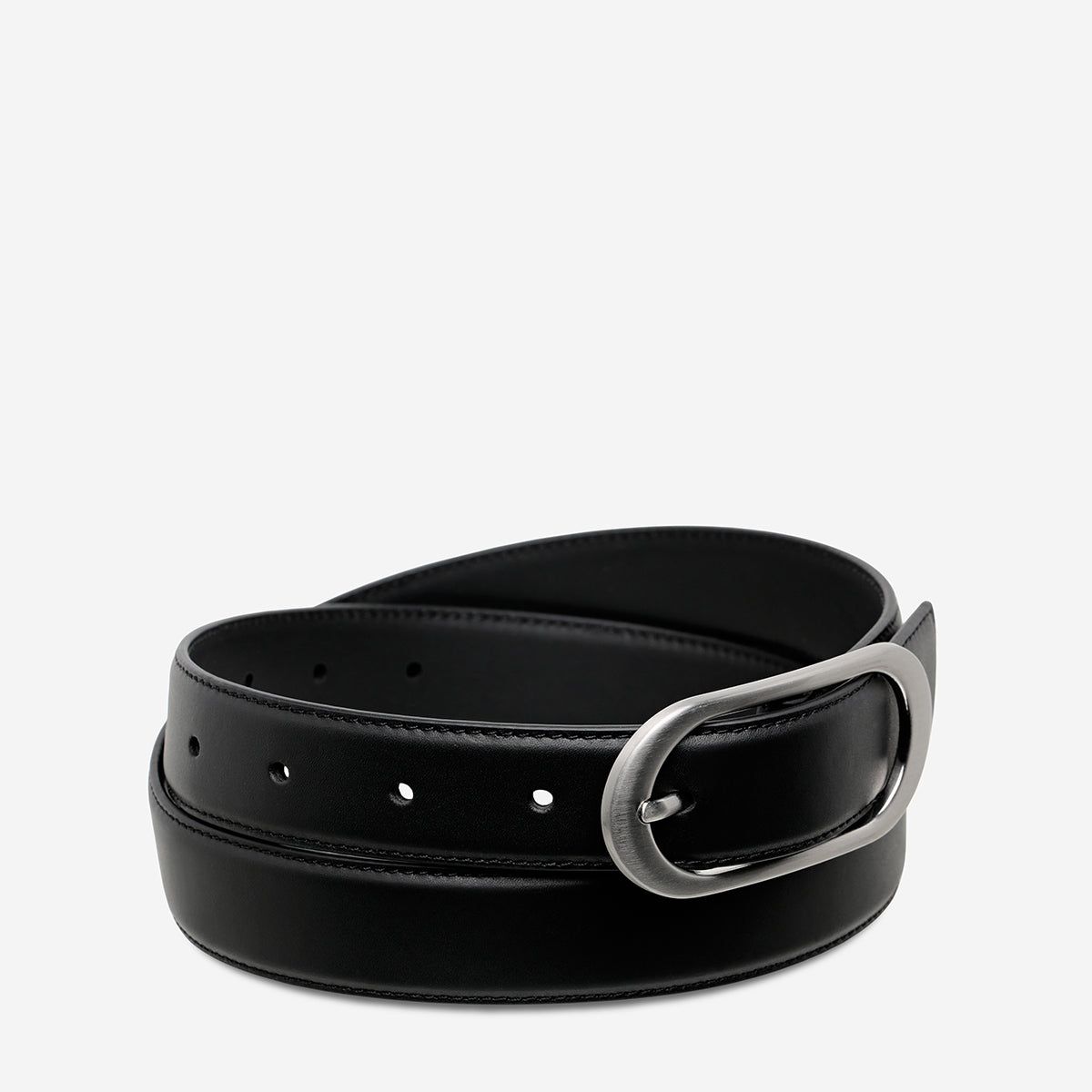 Status Anxiety Final Loop Women's Leather Belt Black/Silver
