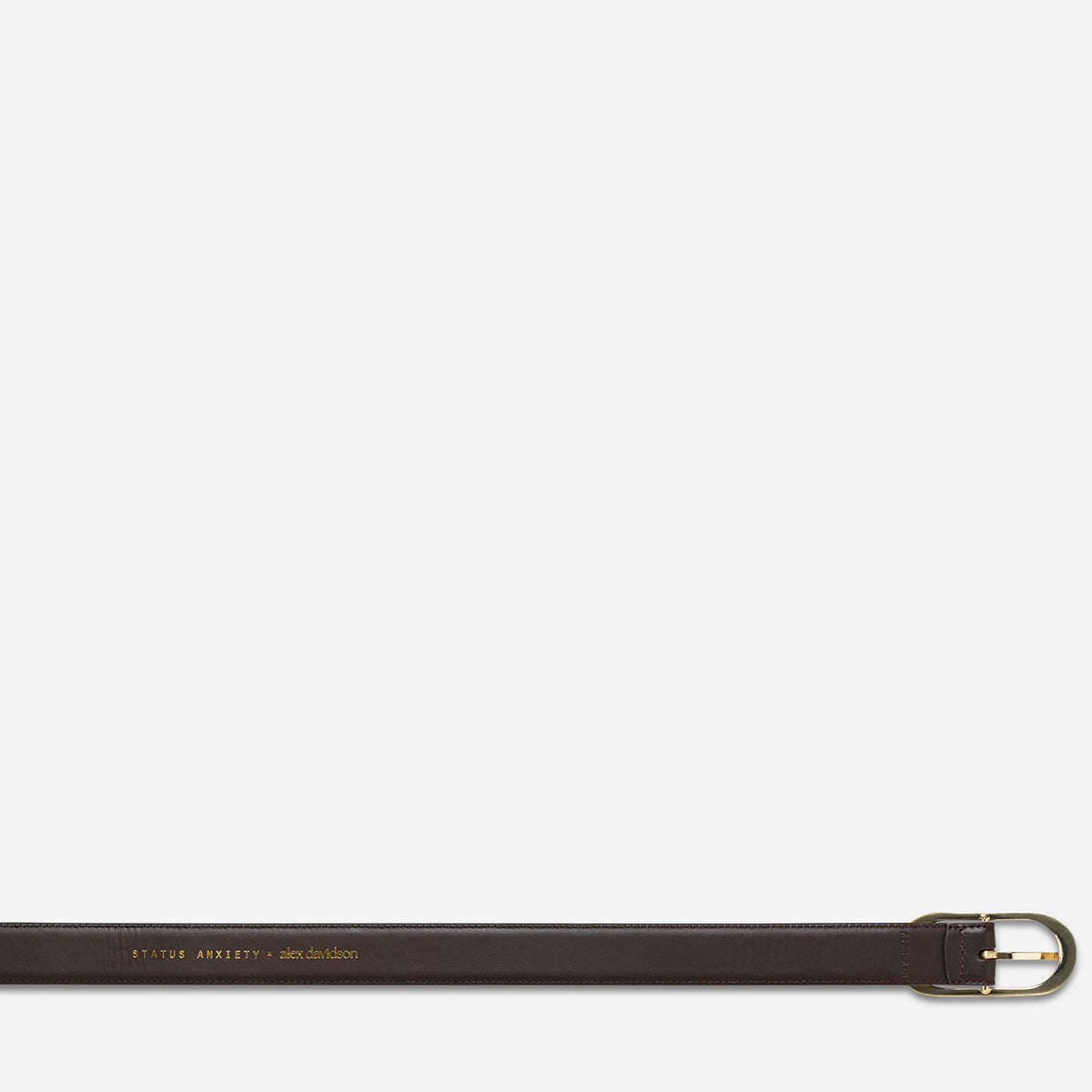 Status Anxiety Final Loop Women's Leather Belt Choc/Gold