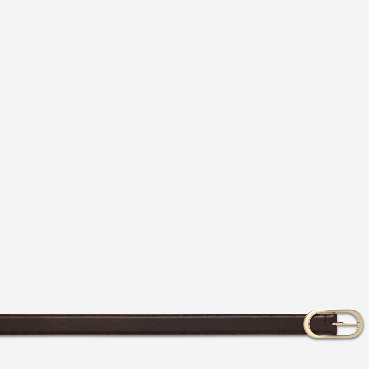 Status Anxiety Final Loop Women's Leather Belt Choc/Gold