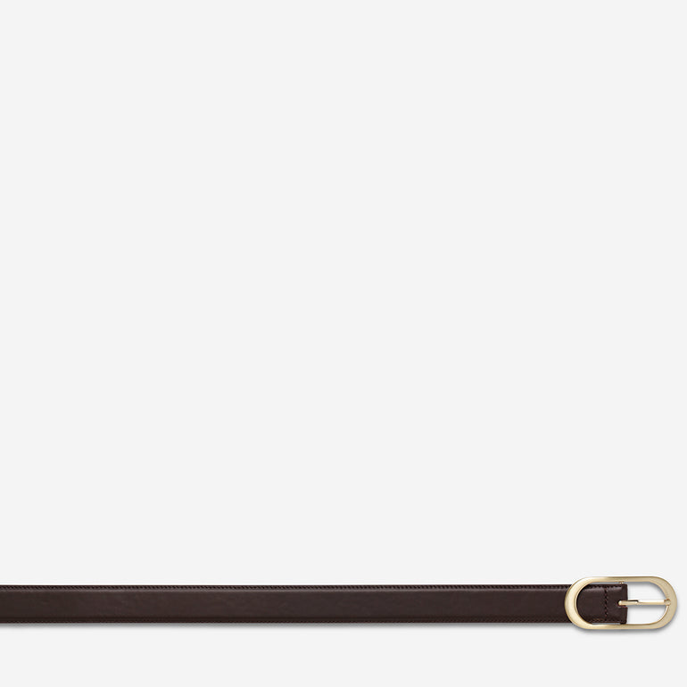 Status Anxiety Final Loop Women's Leather Belt Choc/Gold