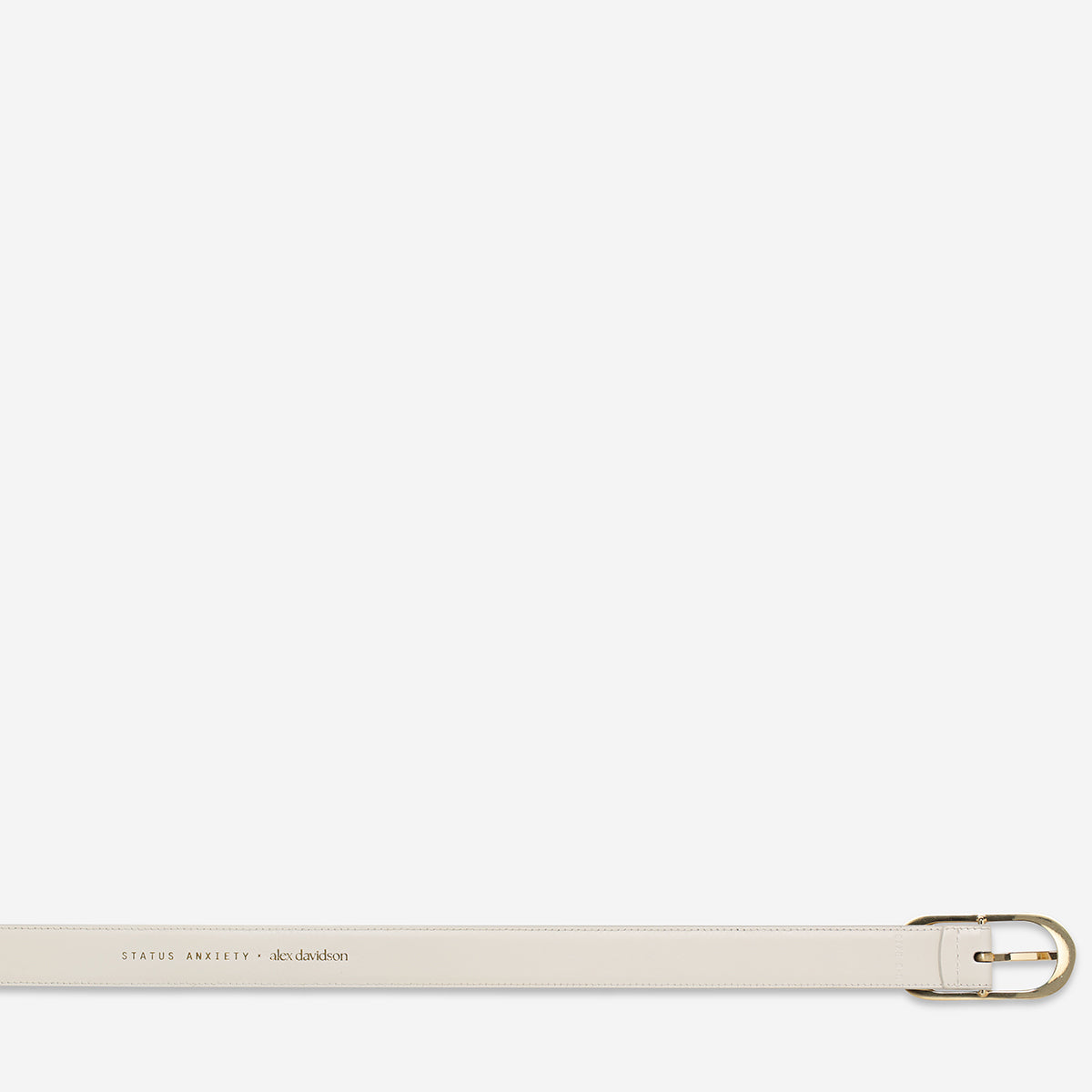 Status Anxiety Final Loop Women's Leather Belt Ivory/Gold