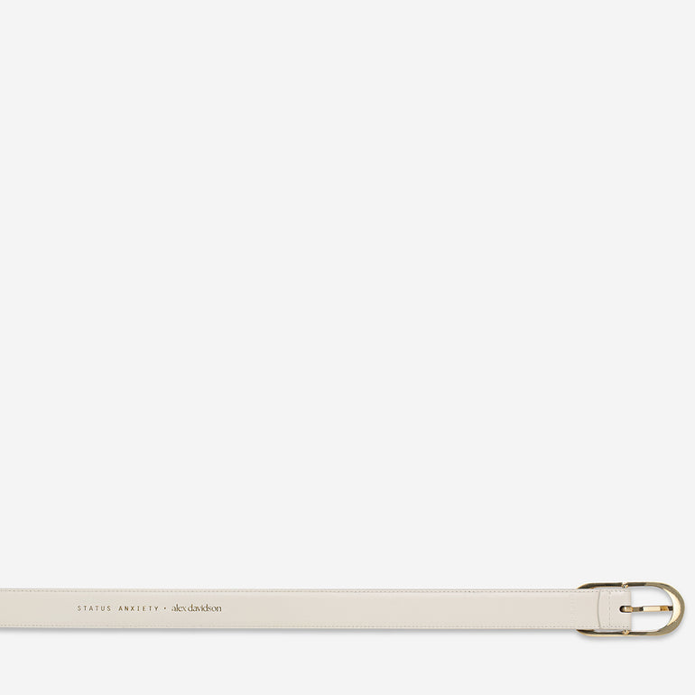 Status Anxiety Final Loop Women's Leather Belt Ivory/Gold