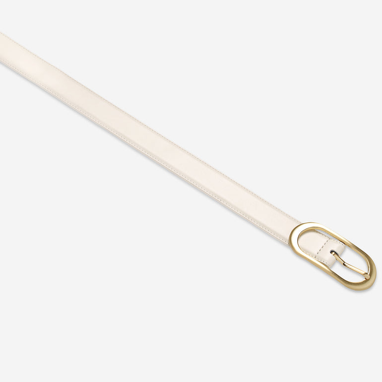 Status Anxiety Final Loop Women's Leather Belt Ivory/Gold