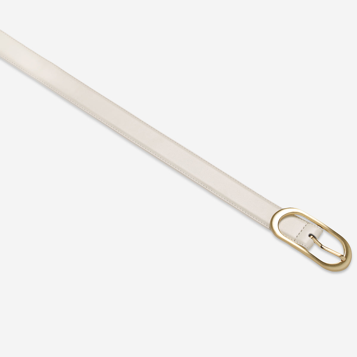 Status Anxiety Final Loop Women's Leather Belt Ivory/Gold