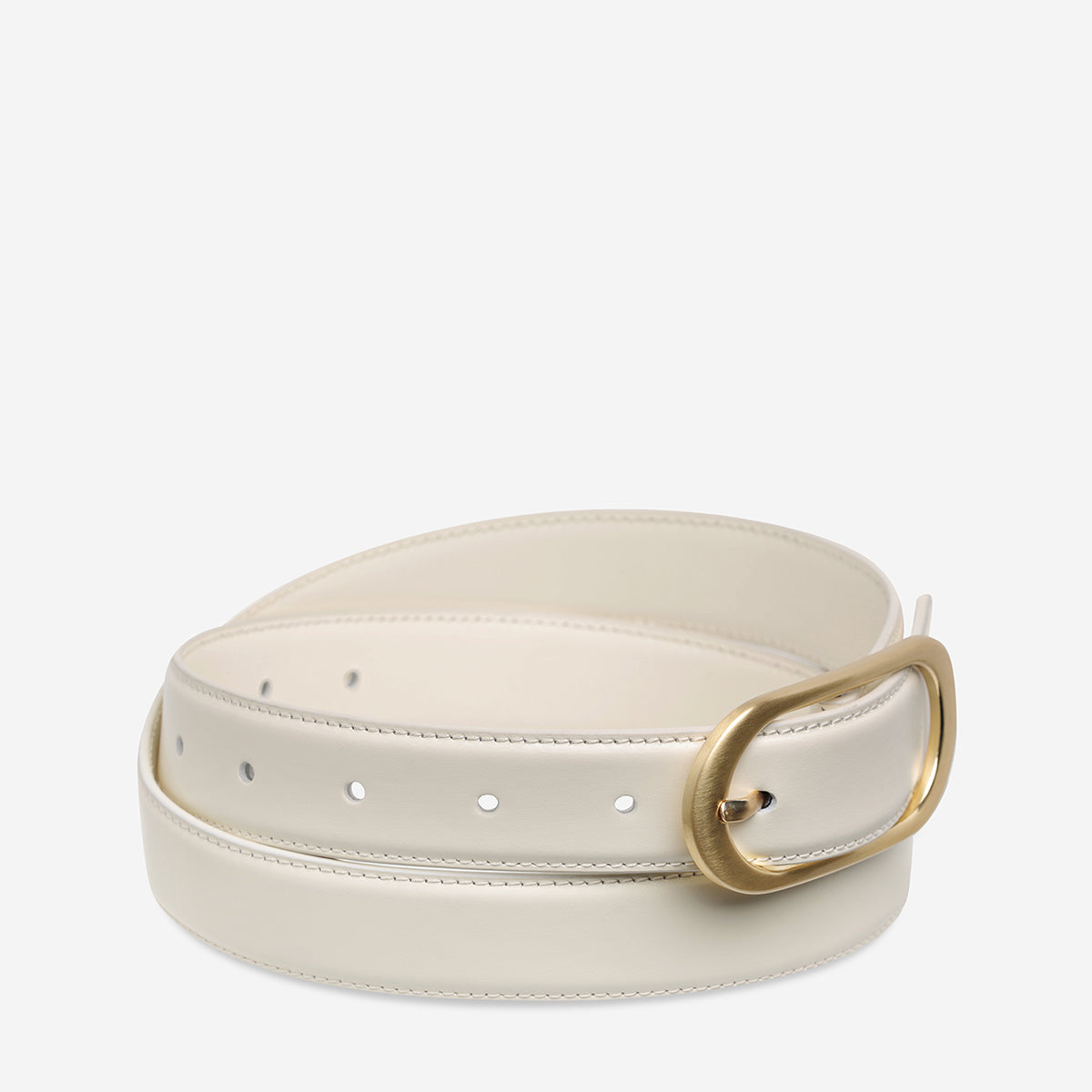 Status Anxiety Final Loop Women's Leather Belt Ivory/Gold