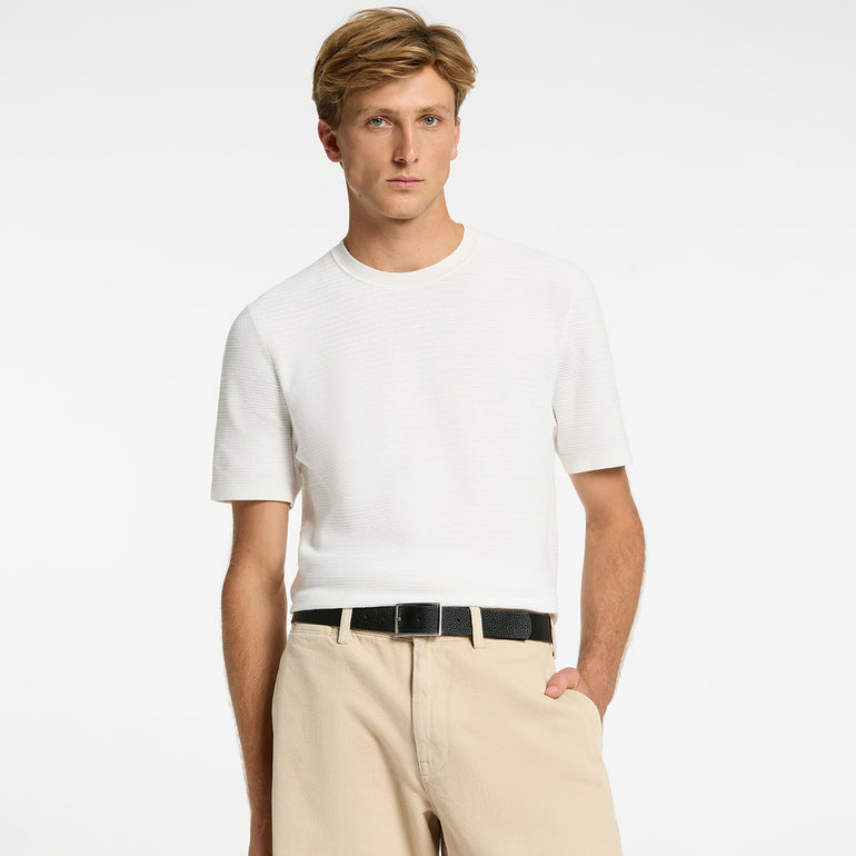 Status Anxiety Getting Real Unisex Leather Belt Black/Silver