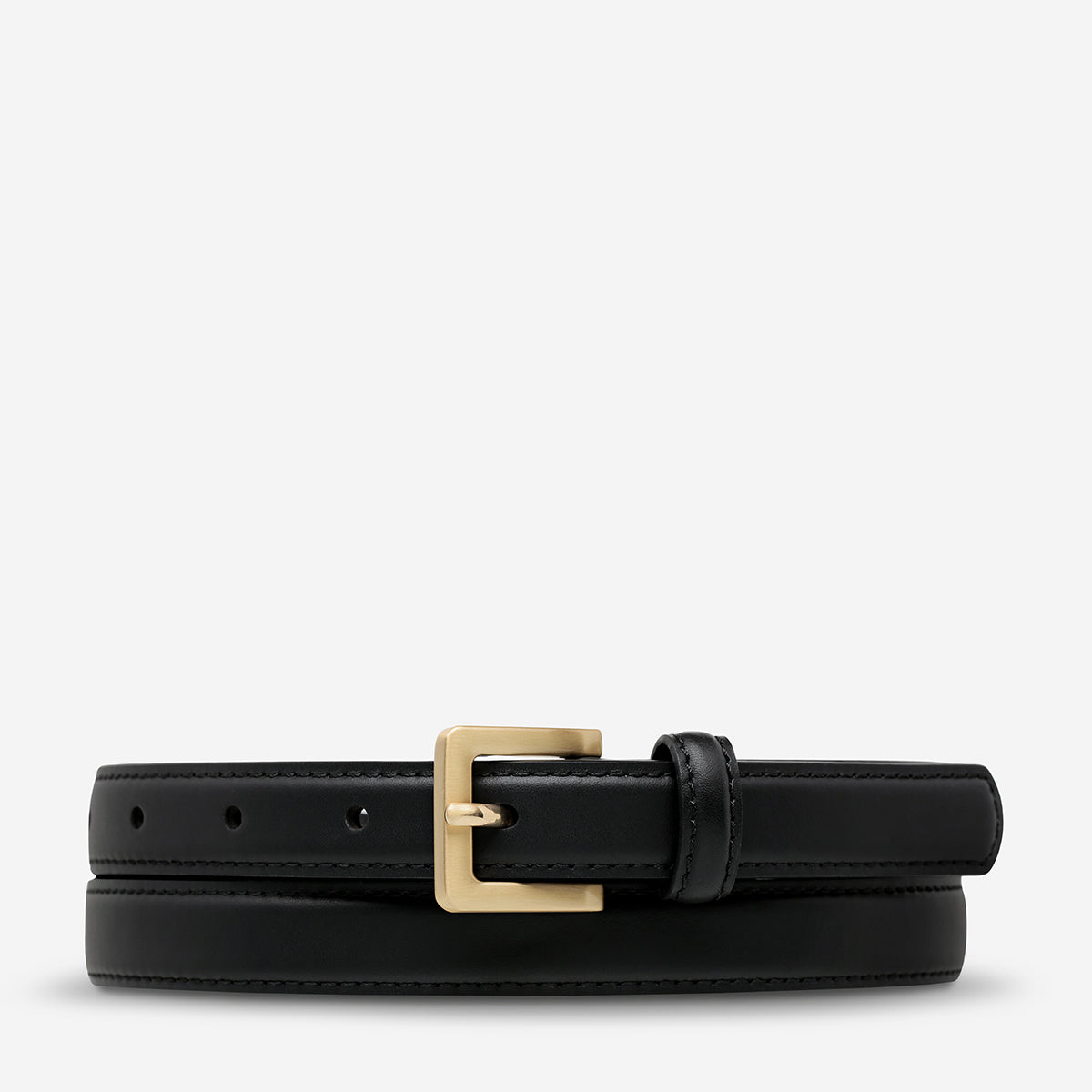 Status Anxiety In Your Eyes Women's Leather Belt Black/Gold