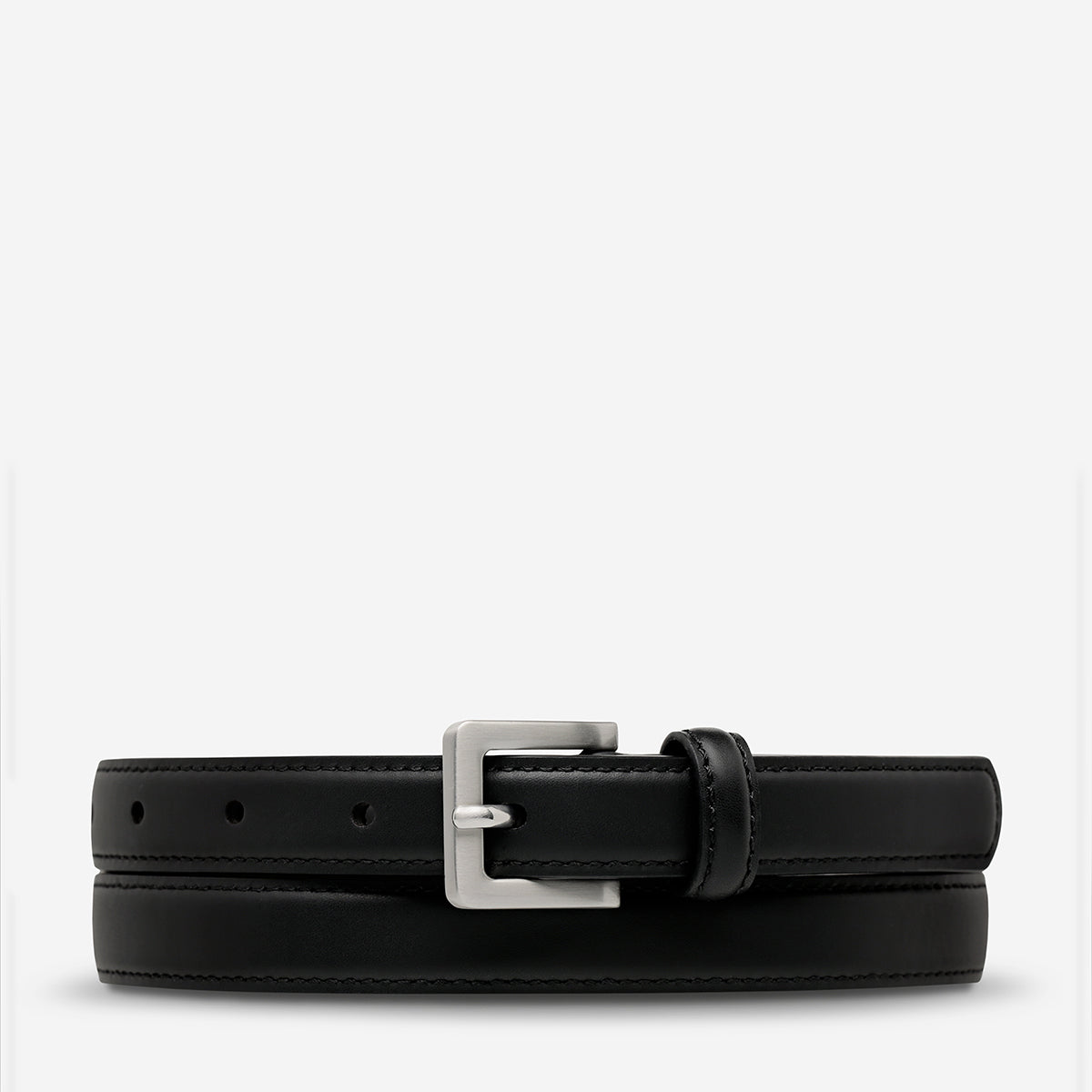 Status Anxiety In Your Eyes Women's Leather Belt Black/Silver