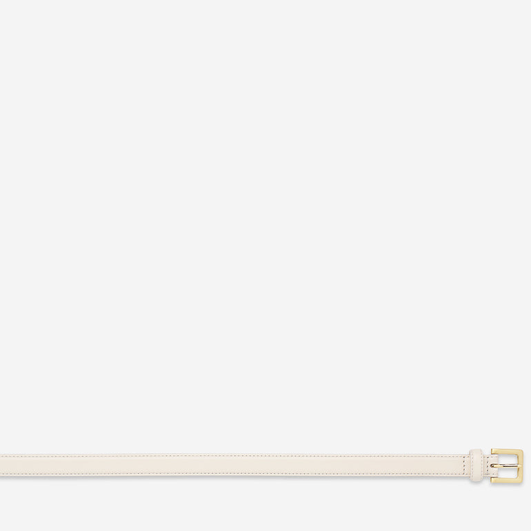 Status Anxiety In Your Eyes Women's Leather Belt Ivory/Gold