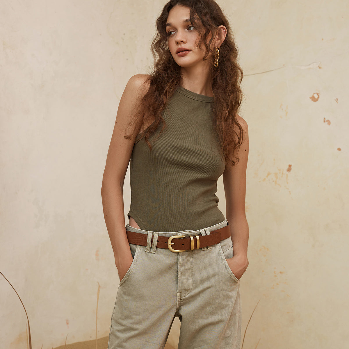 Status Anxiety Let It Be Women's Leather Belt Tan