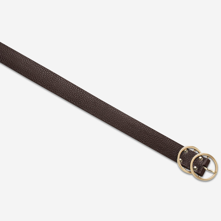 Status Anxiety Mislaid Women's Leather Belt Choc / Gold