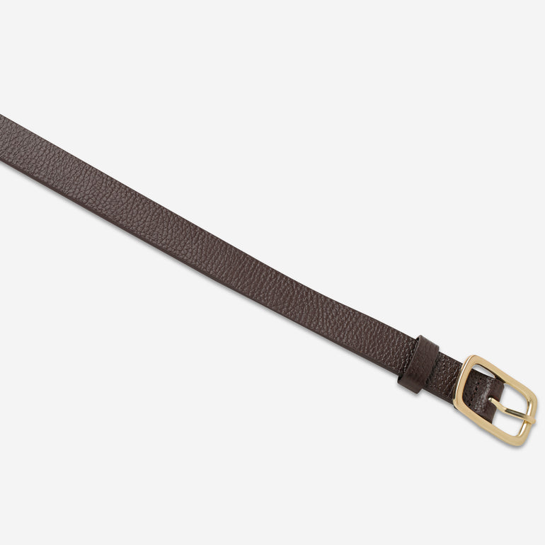 Status Anxiety Nobody's Fault Women's Leather Belt Choc/Gold
